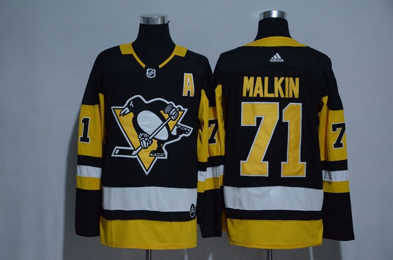 Men 2017 NHL Pittsburgh Penguins 71 Malkin black Adidas Stitched Jersey